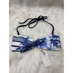 Ted Baker Persian Blue Bikini Top Size 0 (USA sz 2) Reversible & Strapless